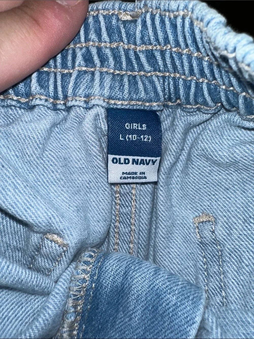 Old Navy Light Girls Blue Denim Elastic-Waist Shorts